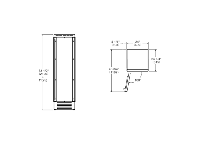 Coluna de Congelador de encastre 60 cm Pronto para Painel